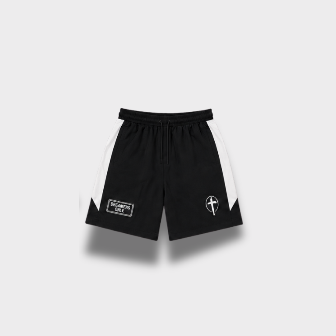 "DREAMS" Windbreaker Shorts (Black)