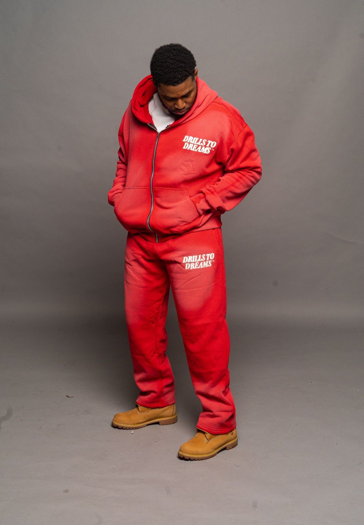 "Washed" Jogger Set (Red)