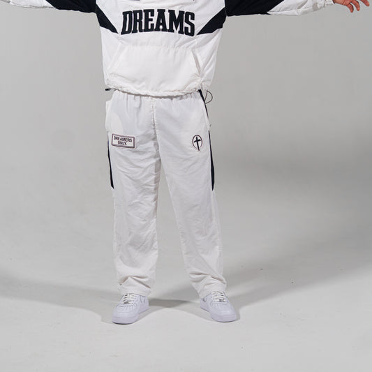 "DREAMS" Windbreaker Pants (White)
