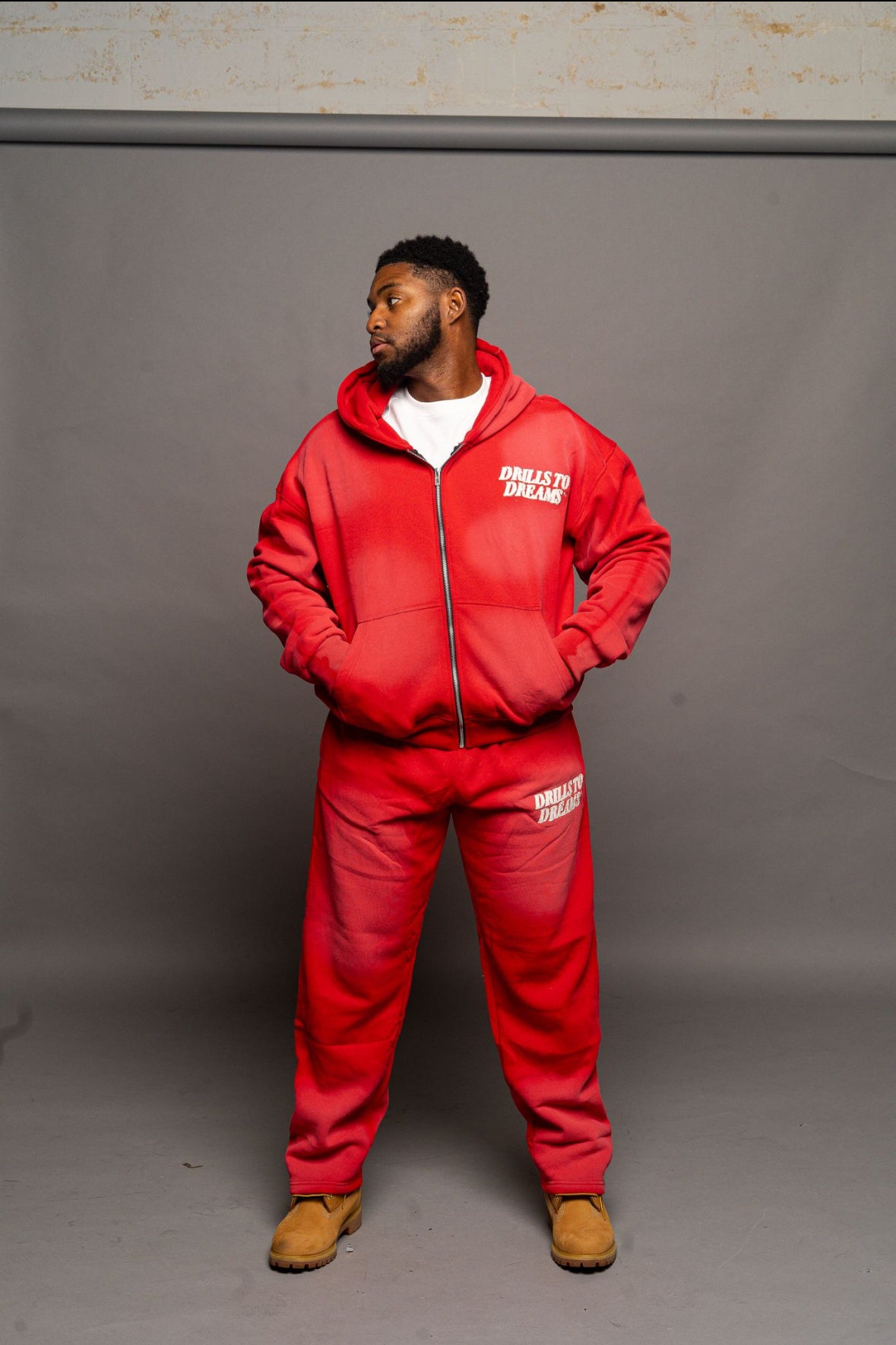 "Washed" Jogger Set (Red)